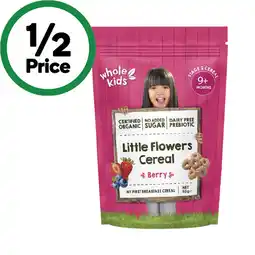Woolworths Whole Kids Little Stars or Little Flowers Cereal 40g offer