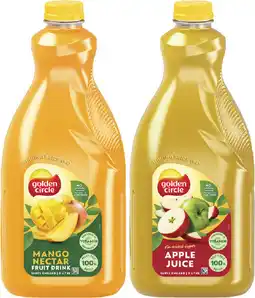 Coles Golden Circle Mango Nectar or Apple Juice 2 Litre offer