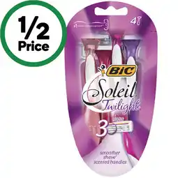 Woolworths BiC Soleil Twilight 3 Blade Disposable Razor offer