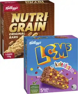 Coles Kellogg's LCMs or Nutri Grain Bars 5 Pack 100g-110g offer