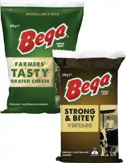 Coles Bega Cheese Block or Grated 500g offer