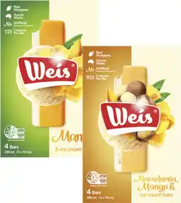 Coles Weis Frozen Dessert Bars-6 Pack 264mL-280mL offer
