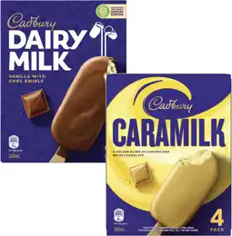 Coles Cadbury Dairy Milk Sticks- 6 Pack 300mL-360mL offer