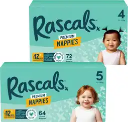 Coles Rascals Premium Jumbo Nappies-108 Pack offer