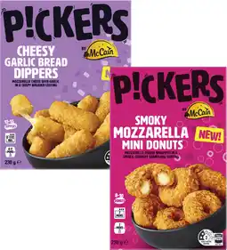 Coles Pickers Cheesy Garlic Bread Dippers or Smokey Mozzarella Mini Donuts 230g offer