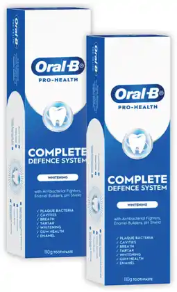 Coles Oral B Pro Health Advanced Deep Clean or Whitening Toothpaste 110g offer