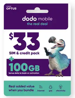 Coles Dodo $33 SIM + Credit Pack offer