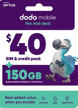 Coles Dodo $40 SIM + Credit Pack offer
