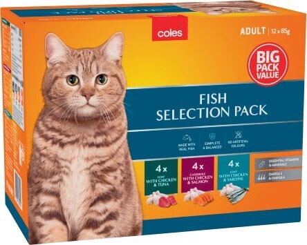 Coles Coles Cat Food Pouch 12x85g offer