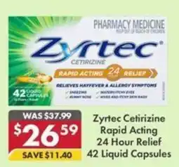 Pharmacy4Less Zyrtec Cetirizine Rapid Acting offer