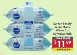 Pharmacy4Less Curash Simply Water Baby Wipes offer