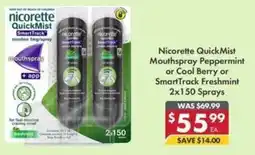 Pharmacy4Less Nicorette QuickMist Mouthspray offer