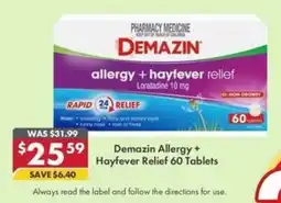 Pharmacy4Less Demazin Allergy + Hayfever Relief offer