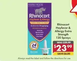 Pharmacy4Less Rhinocort Hayfever & Allergy Extra Strength offer