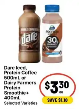 Ritchies Dare Iced Protein Coffee or Dairy Farmers Protein Smoothie+ offer