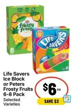 Ritchies Life Savers Ice Block or Peters Frosty Fruits offer