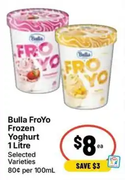 Ritchies Bulla FroYo Frozen Yoghurt offer