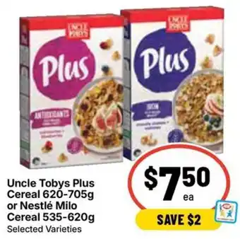 Uncle Tobys Plus Cereal