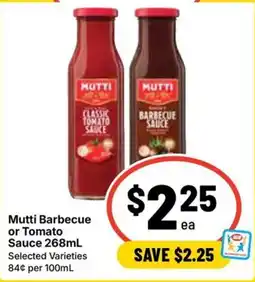 Ritchies Mutti Barbecue or Tomato Sauce offer