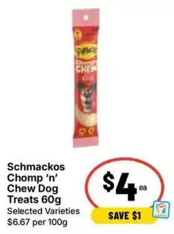 Ritchies Schmackos Chomp 'n' Chew Dog Treats offer