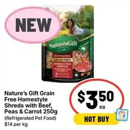 Ritchies Nature's Gift Grain Free Homestyle Shreds with Beef, Peas & Carrot offer