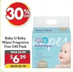 Pharmacy4Less Baby U Baby Wipes Fragrance Free offer