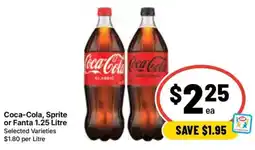 Ritchies Coca-Cola, Sprite or Fanta 1.25 Litre Selected Varieties offer