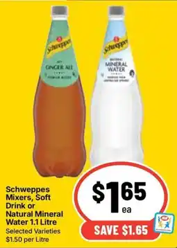 Ritchies Schweppes Mixers, Soft Drink or Natural Mineral Water offer