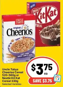 Ritchies Uncle Tobys Cheerios Cereal offer