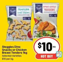 Ritchies Steggles Dino Snacks or Chicken Breast Tenders offer