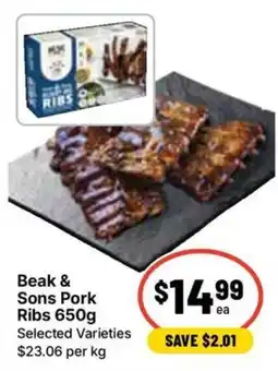 Ritchies Beak & Sons Pork Ribs offer