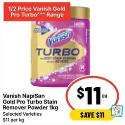 Ritchies Vanish NapiSan Gold Pro Turbo Stain Remover Powder offer
