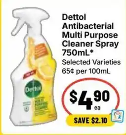 Ritchies Dettol Antibacterial Multi Purpose Cleaner Spray offer