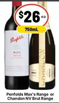 Ritchies Penfolds Max's Range or Chandon NV Brut Range offer