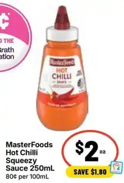 Ritchies MasterFoods Hot Chilli Squeezy Sauce offer