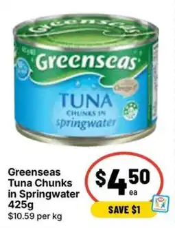 Ritchies Greenseas Tuna Chunks in Springwater offer