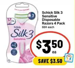 Ritchies Schick Silk 3 Sensitive Disposable Razors offer