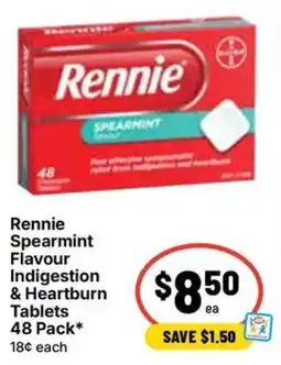 Ritchies Rennie Spearmint Flavour Indigestion & Heartburn Tablets offer