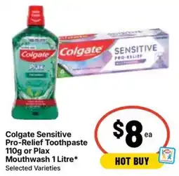 Ritchies Colgate Sensitive Pro-Relief Toothpaste or Plax Mouthwash offer