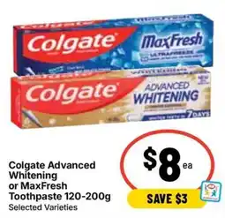 Ritchies Colgate Advanced Whitening or MaxFresh Toothpaste offer