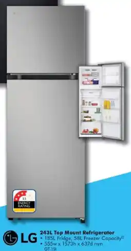 The Good Guys LG 243L Top Mount Refrigerator offer