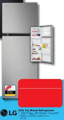 The Good Guys LG 243L Top Mount Refrigerator offer