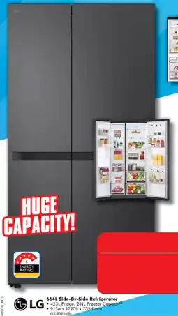 The Good Guys LG 664L Side-By-Side Refrigerator offer