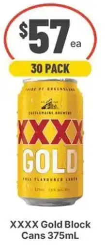 IGA Liquor XXXX Gold Block Cans offer