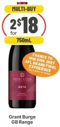 IGA Liquor Grant Burge GB Range offer