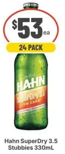 IGA Liquor Hahn SuperDry 3.5 Stubbies offer