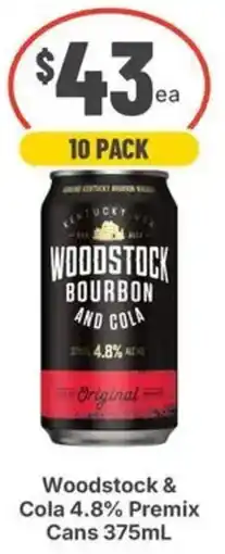 IGA Liquor Woodstock & Cola 4.8% Premix Cans offer