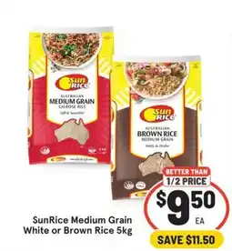 IGA SunRice Medium Grain White or Brown Rice offer