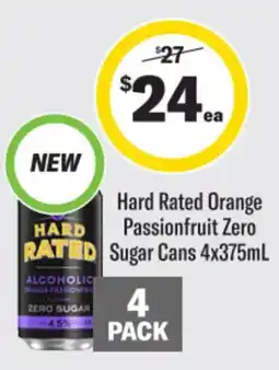 Liquorland Hard Rated Orange Passionfruit Zero Sugar offer