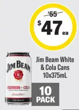 Liquorland Jim Beam White & Cola Cans offer